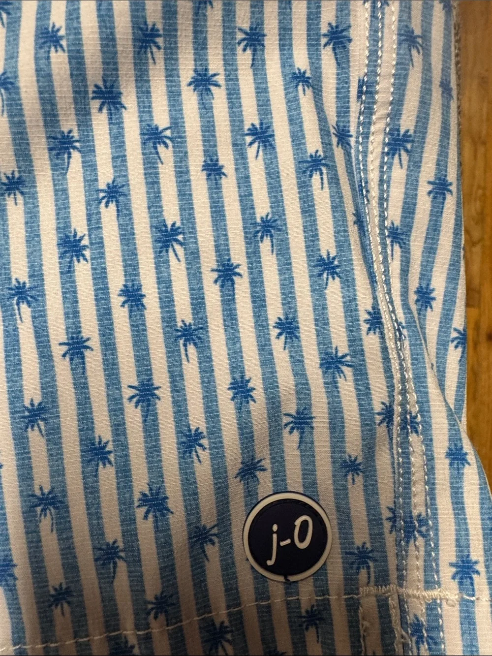 Boys Johnnie- O Blue & White  Palm Swim Trunks boys size 14